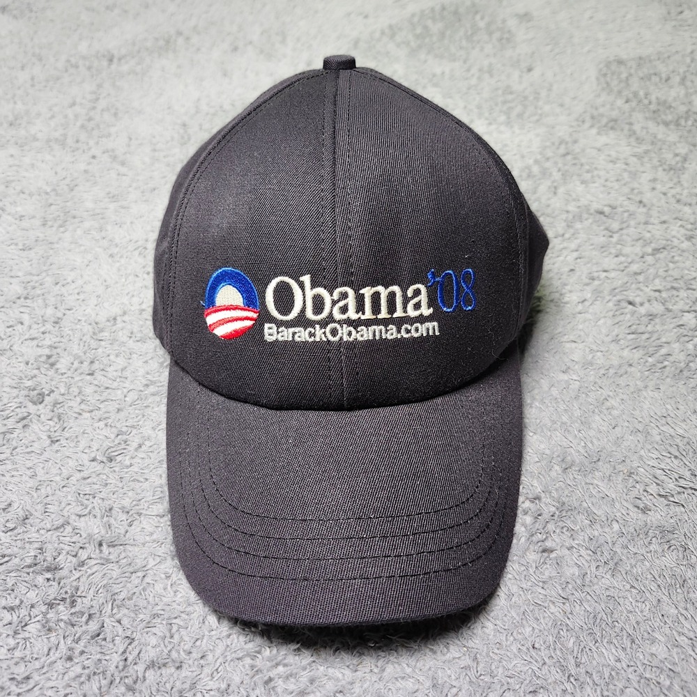 Unionwear Unisex OSFA Baseball Cap Black Obama 08 Campaign Embroidered USA Made